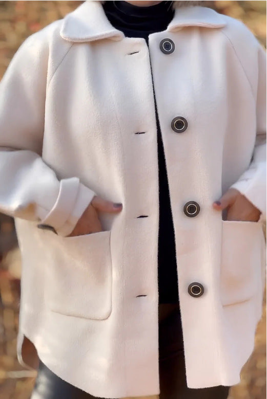 Cardigan Abrigo de Lana para Mujer Corte Holgado Solapas Clásicas - Image 14