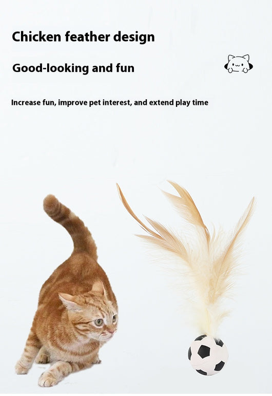 Three cat toys with pink balls and natural beige feathers, displayed on clear stands against a white background. - Image 23