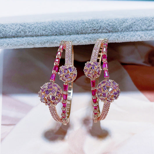 Aretes Geométricos Esféricos con Circonita Incrustada - Diseño Europeo Moderno - Image 10