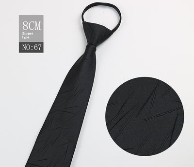 Corbata Negra Rayada Azul con Cierre Rápido - Corbata Ejecutiva Lazy Zip - Image 68