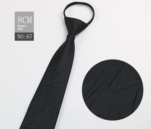 Corbata Negra Rayada Azul con Cierre Rápido - Corbata Ejecutiva Lazy Zip - Image 68