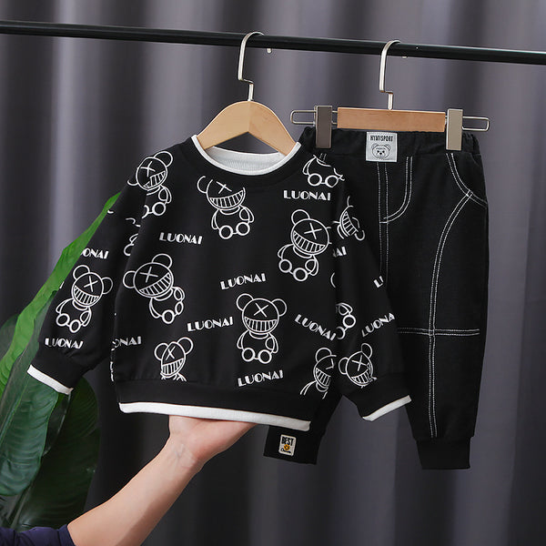 Playera Infantil Estilo Coreano con Oso Estampado Completo