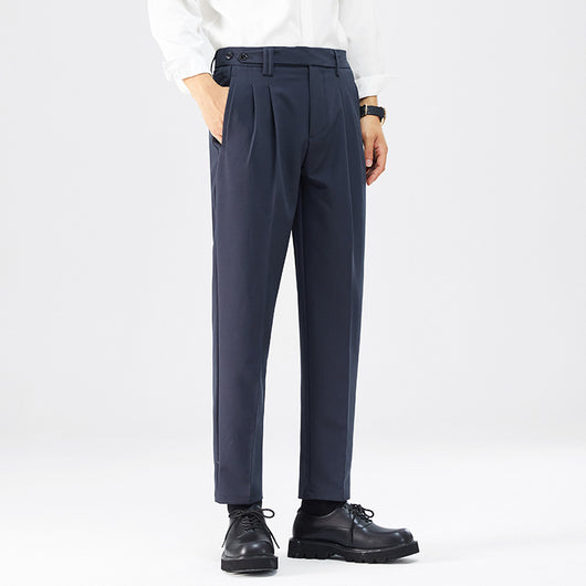Pantalones Casuales Rectos con Botón en la Cintura Estilo Coreano para Hombre - Image 10