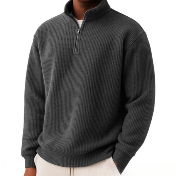 Suéter Hombre Oversized con Cierre y Manga Larga