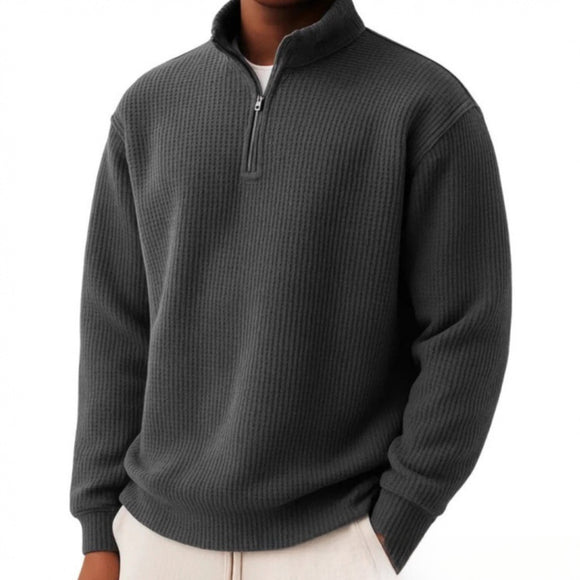 Suéter Hombre Oversized con Cierre y Manga Larga