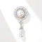 High-end Palace Style Zircon Brooch Round Water Drop Shell Pearls Temperament Clothing Accessories Silver White Pin