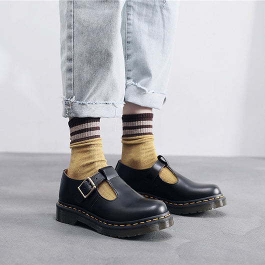 Zapatos Mary Jane T-Strap de Cuero Genuino para Mujer