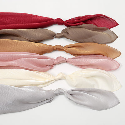 Pañuelo de Seda Chiffon Transpirable Efecto Anti-Arrugas Colores Lisos - Image 26