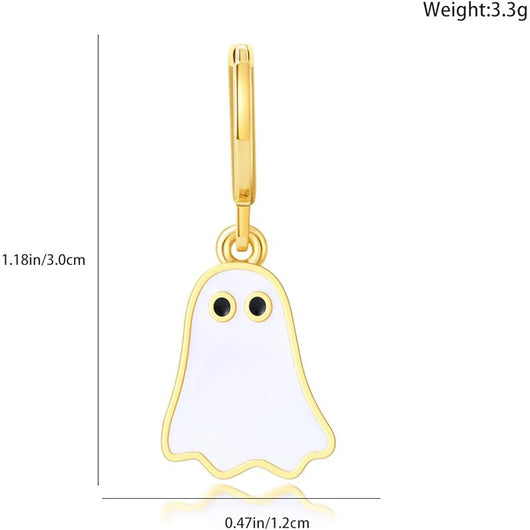 Aretes de Aro con Fantasma Dorado para Halloween - Image 9