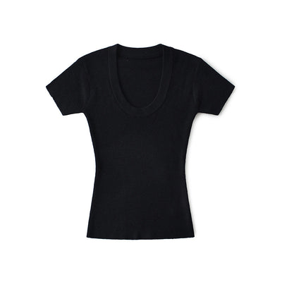 Blusa Ajustada de Lana Estilo Europeo - Cuello Redondo Liso y Elástico - Image 42