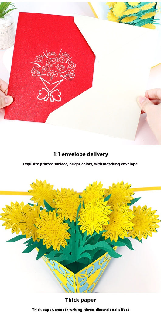 Tarjeta de Felicitación con Tallado de Rosas - Bendiciones de Cumpleaños - Image 22
