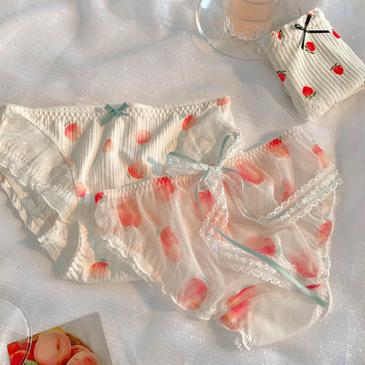 Conjunto de Ropa Interior para Parejas Sabor Durazno - Algodón Seda Fría Verano - Image 14