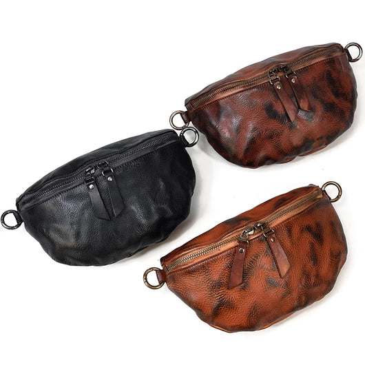 Bolsa de Cuero Pintada a Mano - Estilo Retro para Mujer - Image 10