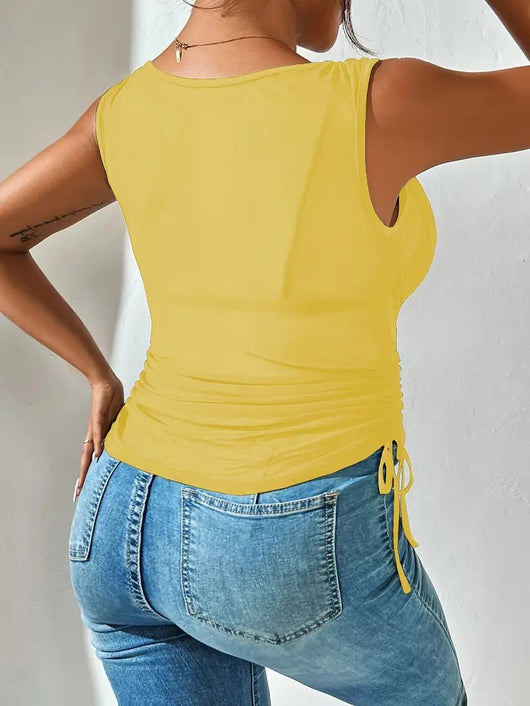Top Crop Escotado Ajustado de Cintura Alta Sexy - Image 19