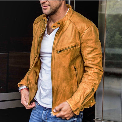 Chaqueta de Cuero PU Estilo Punk con Cuello de Pie para Otoño e Invierno - Image 3