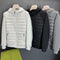 Chaqueta Acolchada con Capucha Patchwork Minimalista Ultraligera para Hombre