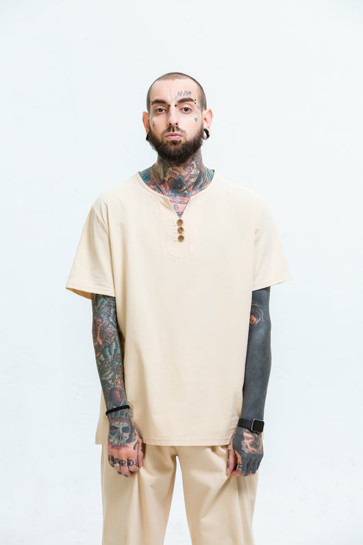 Camiseta Hombre Algodón y Lino Suelta - Image 19