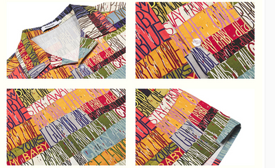 Camisa Suelta con Estampado de Letras y Bloques de Color - Image 8