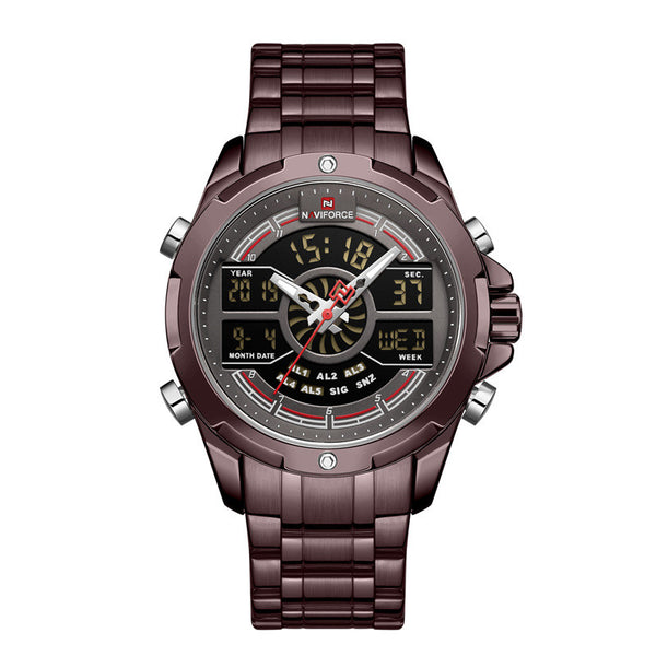 Reloj Cronógrafo Multifunción con Doble Pantalla y Calendario Luminoso para Hombre