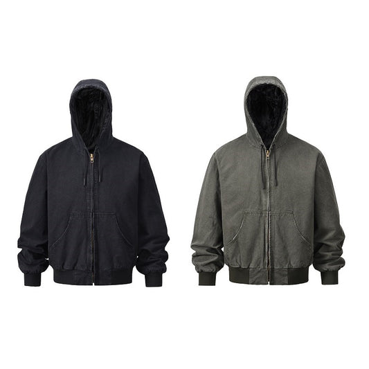 Sudadera Vintage Desgastada con Cordones - Abrigo Holgado Oversize