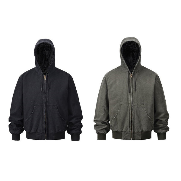 Sudadera Vintage Desgastada con Cordones - Abrigo Holgado Oversize