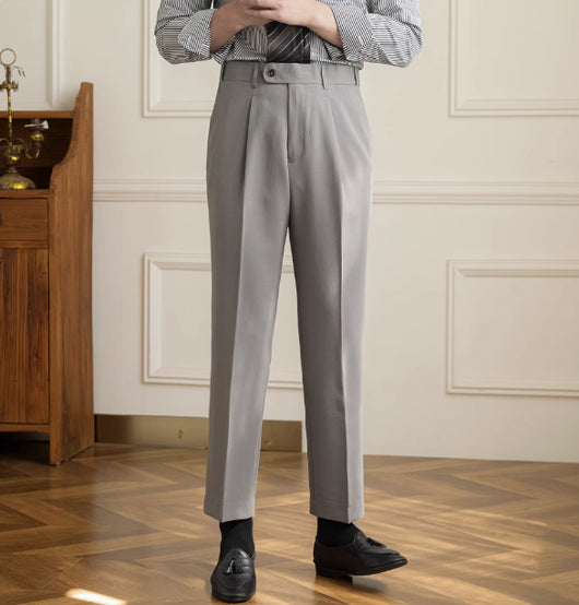Pantalón de Talle Alto Estilo Retro sin Planchado con Cintura Elástica - Image 17