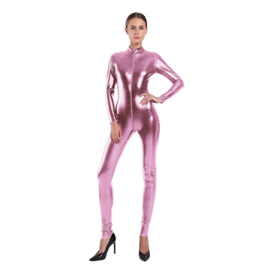 Enterizo de Cuero Sintético Brillante para Mujer - Image 24