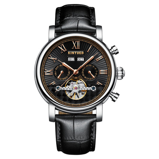 Reloj Mecánico Automático para Hombre en Cuero Auténtico con Diseño Calado - Image 7
