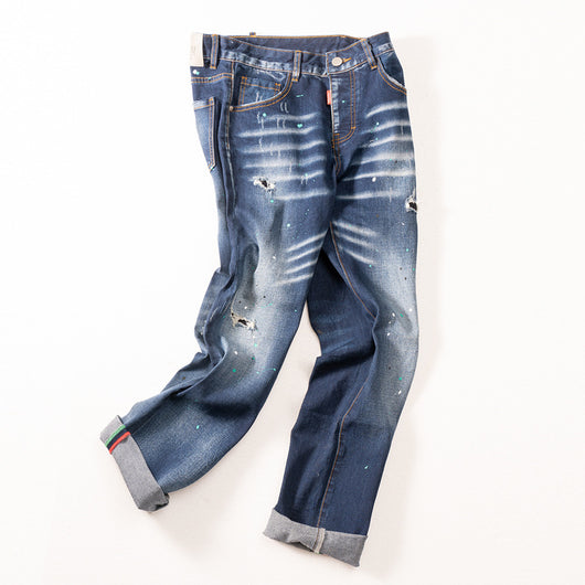 Jeans para Hombre con Efecto Spray Paint y Lavado Tinta Artística - Image 7