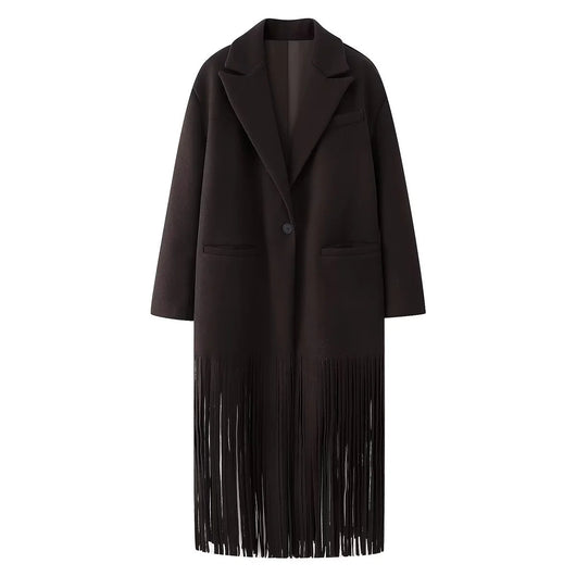 Abrigo de Lana con Flecos para Mujer - Estilo Urbano - Image 45