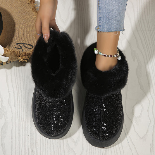 Pantuflas Invierno Mujer con Lentejuelas y Suela Gruesa Acolchada - Cálidas para Casa y Exterior - Image 7