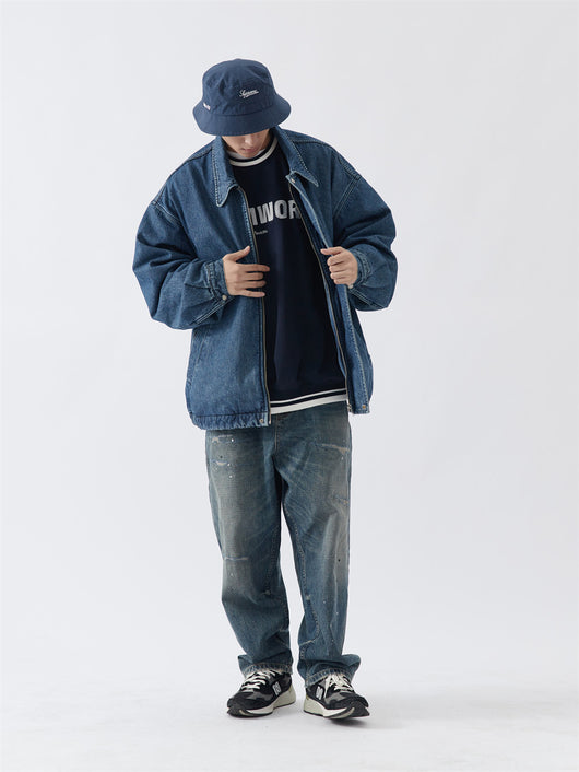 Jeans Anchos de Largo Completo Splash Ink para Hombre - Image 20