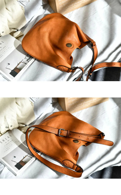 Bolsa Mensajera de Cuero Retro para Literatura y Arte - Image 11