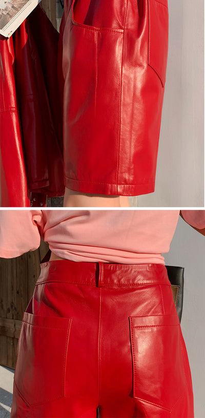 Pantalones de Cuero Ancho Cintura Alta - Image 25