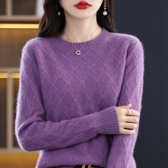 Suéter Jacquard Grueso para Mujer - Abrigo Cálido Otoño Invierno