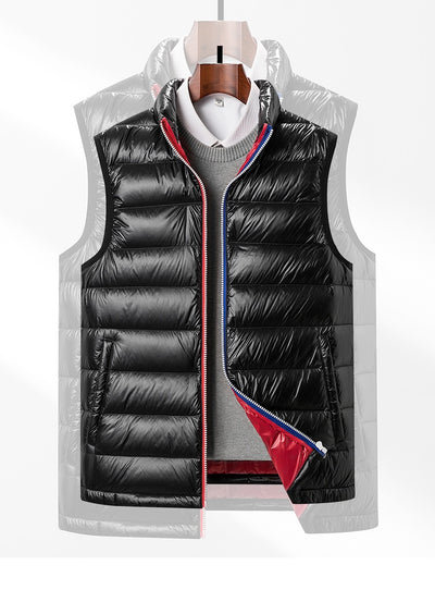 Chaleco Acolchado de Plumas de Ganso para Hombre - Cuello Alto Térmico - Image 7