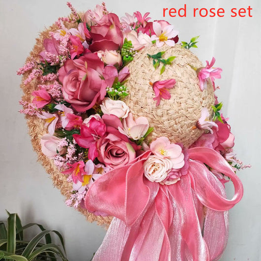 Sombrero de Paja Púrpura con Flor para Mujer - Estilo Raffia - Image 23