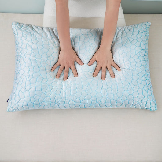 Almohada de Espuma Viscoelástica con Textura Refrescante y Patrón de Piedra Azul - Image 2