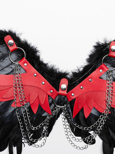 Alas de Pluma con Arnés Estilo Punk para Halloween - Image 4