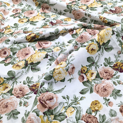 Tela de Algodón Twill con Estampado de Peonías y Rosas para Ropa de Cama y Hogar - Image 12