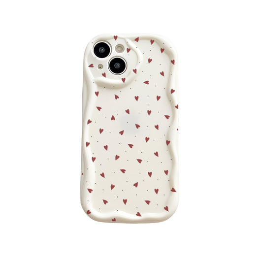 Funda para Celular con Patrón de Corazones Pintados en Crema - Image 5