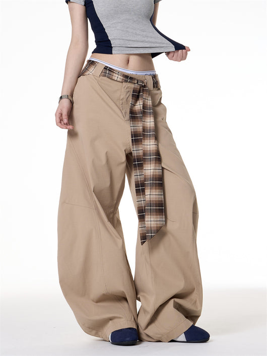 Pantalón Ancho Retro Hot Girl Khaki Estilo Casual - Image 6