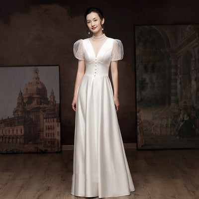 Vestido de Novia Blanco en Satén Francés - Diseño Elegante y Ligero - Image 10