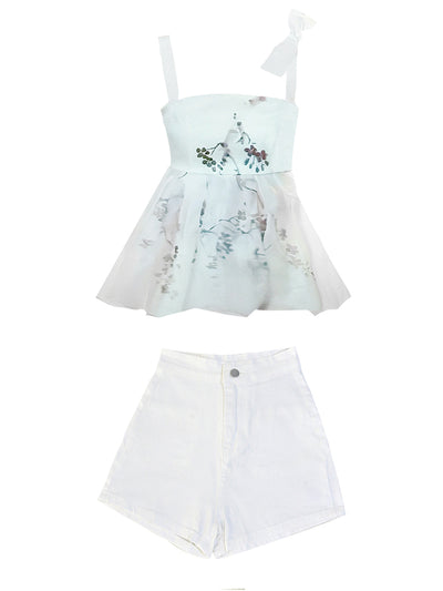 Blusa Blanca de Gasa con Tirantes Ajustables - Image 8