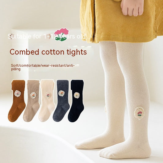 Leggings Infantiles de Cintura Alta Elástica Gruesos