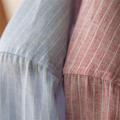 Camisa Casual de Rayas Algodón y Lino - Estilo Vintage Clásico - Image 13