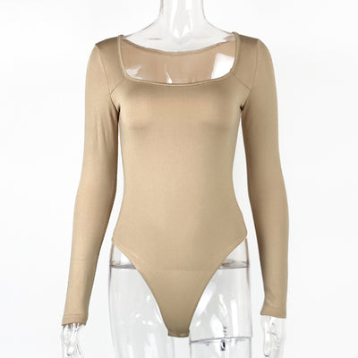 Jumpsuit Ajustado Reductivo con Cuello Cuadrado y Manga Larga - Image 7