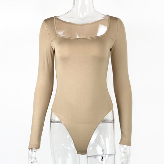 Jumpsuit Ajustado Reductivo con Cuello Cuadrado y Manga Larga - Image 7