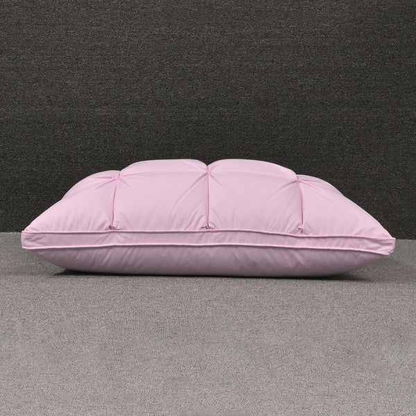 Almohada de Plumón de Ganso Blanco con Funda de Algodón para Dormir Profundo