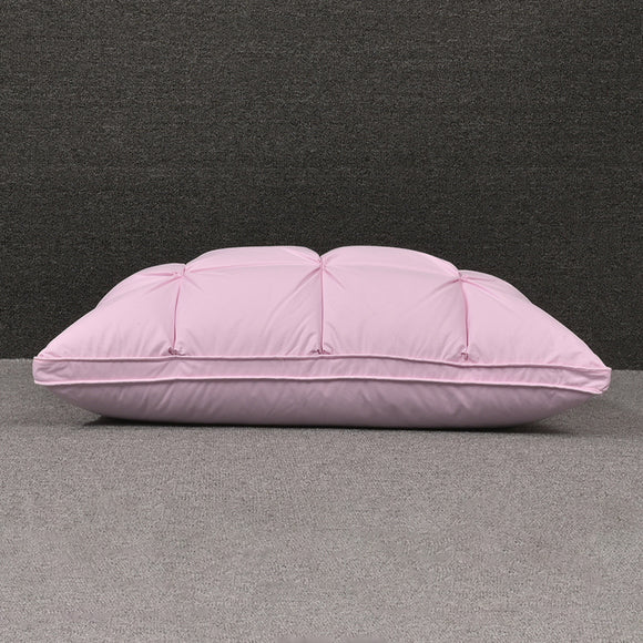 Almohada de Plumón de Ganso Blanco con Funda de Algodón para Dormir Profundo